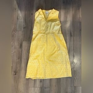 Motherhood maternity woman’s yellow sundress with tie
